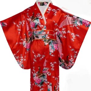 Japanese Kimono Dress for Girls Kids Anime Cosplay Costume Fancy Robe Size 130
